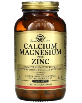 Solgar, кальций, магний и цинк, 250 таблеток